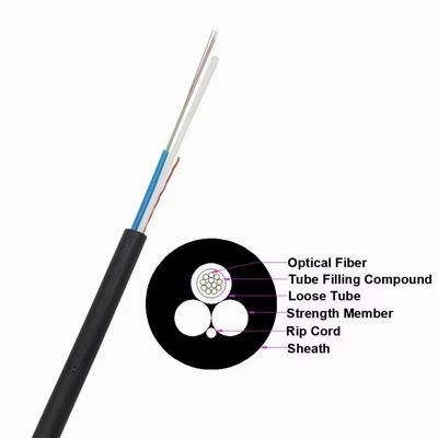 12 Core ASU Fiber Optic Cable FRP Strength Member 120M Span
