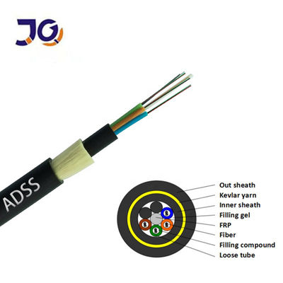 ADSS 12は24の48の中心のスパン100m 200m Armid屋外の光ファイバケーブルにまいはだを詰める