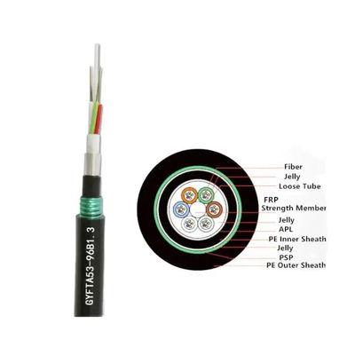 外部に固定された単調型 アルミテープ 装甲型光ファイバーケーブル GYFTA