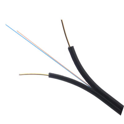 FTTH 室内ドロップ光ファイバーケーブル 1 2 4 コア G652D LSZH GJXFH 曲がり感のない光ファイバーケーブル