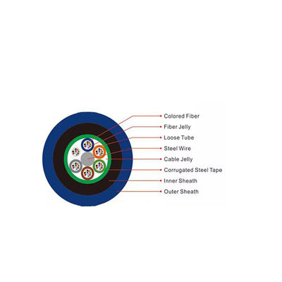 12 24 コア シングル・アーマー ダブル・ジャケット 耐火性MGTSV 鉱業用光ファイバーケーブル