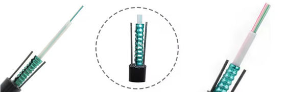 カスタマイズされたGYXTW装甲 2 4 6 8 12 24コアシングルモード光ファイバーケーブル 6mm 7mm 8mm メッセージン