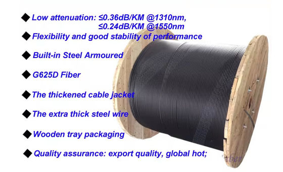 単管鋼テープ光ファイバーケーブル GYXTW 24コア単モード通信ケーブル