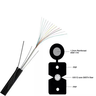 1-4 コア FTTH ステールメッセンジャーとLSZHシェイプ付きの外用ドロップケーブル
