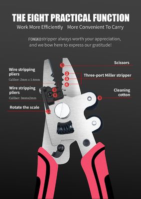 9-in-1 光ファイバー ストリッパー 光ファイバープライヤー 光ケーブルストリッパー