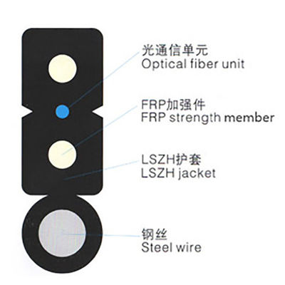 屋外のGjyxfch G657 G652D繊維のFtthのドロップ・ケーブルの自己支持