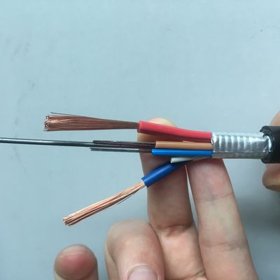 G652D 6の中心の2本の銅力ワイヤーOPLCが付いている雑種の光ファイバケーブル