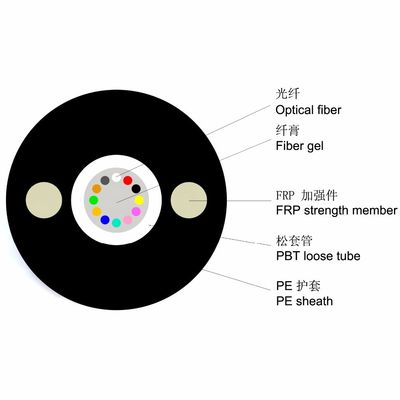 6中心GYFXTYの単一モードG652Dの屋外の光ファイバケーブル
