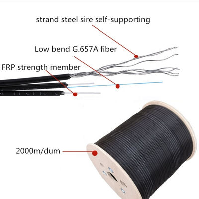 Kfrpの強さFTTHの繊維光学のドロップ・ケーブルLSZHのジャケット